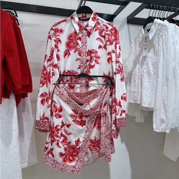 ZARA Grecian Floral Print Set. Size XL  NWT - Picture 4 of 4